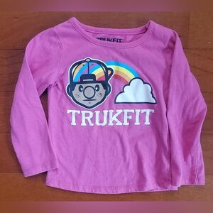 Trukfit Kids Pink Long Sleeve Shirt And Hoodie Vest Size 2T